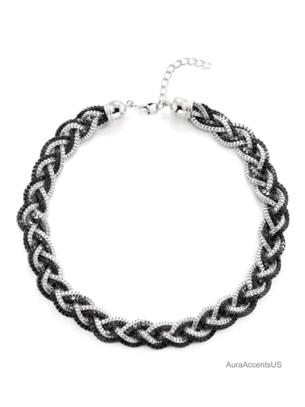 Gold Tone Braided Mesh Bib Choker Statement Necklace Lobster Clasp